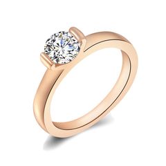 Luxuriöser Damen Ring mit glänzenden Zirkonia Kristall | edler Antragsring | silber | rosegold