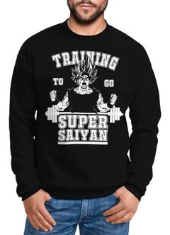 Sweatshirt Herren Super Saiyan V2 Rundhals-Pullover Moonworks®