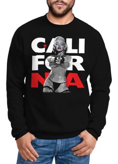 Sweatshirt Herren Marilyn Monroe California Pistole Rundhals-Pullover Moonworks®
