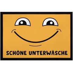 Fußmatte mit Spruch Schöne Unterwäsche grinsendes Gesciht Emoji rutschfest & waschbar Moonworks®