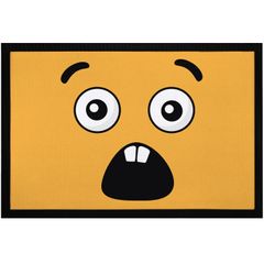 Fußmatte mit Aufdruck Emoji Emote Gesicht Emotion erschrocken rutschfest & waschbar Moonworks® 