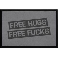 Fußmatte mit Spruch Free Hugs Free Fucks ironisch Sex-Spruch rutschfest & waschbar Moonworks®