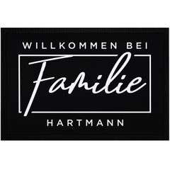 Fußmatte Willkommen bei Familie Wunschname personalisiert Türmatte rutschfest & waschbar SpecialMe®