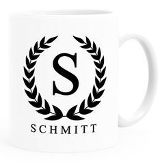 Namenstasse personalisierte Kaffee-Tasse mit Namen und Initiale Monogramm persönliche Geschenke SpecialMe®