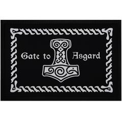 Fußmatte mit Spruch Gate to Asgard nordische Mythologie Odin Thor Walhalla rutschfest & waschbar Moonworks®