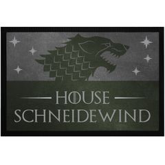 Fußmatte personalisierbar Adelshäuser Wappen Wolf Fantasy-Serie eigener Name rutschfest & waschbar Moonworks®
