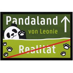 Fußmatte Kinderzimmer personalisiert Panda-Land von und eigener Name Türvorleger Kind rutschfest & waschbar SpecialMe®