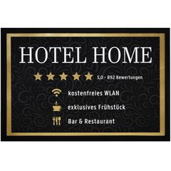 Fußmatte Hotel Home Spruch lustig kostenfreies WLAN 5 Sterne rutschfest & waschbar Moonworks®