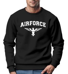 Sweatshirt Herren Airforce  US Army Adler Militär Schrift Rundhals-Pullover Neverless®
