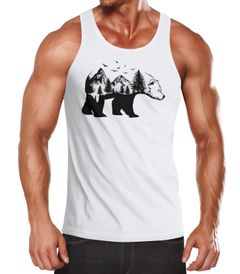 Herren Tank-Top Bär Kunst Grafik Printshirt Tiermotiv Adventure Muskelshirt Muscle Shirt Neverless®