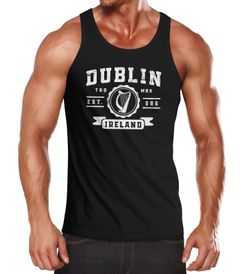 Herren Tank-Top Dublin Irland Retro Design Print Aufdruck Muskelshirt Muscle Shirt Neverless®
