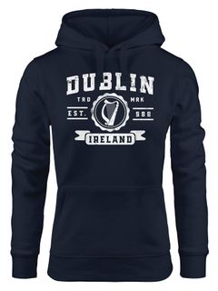 Hoodie Damen Dublin Irland Retro Design Aufdruck Print Schrift Kapuzen-Pullover Fashion Streetstyle Neverless®
