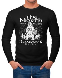 Herren Longsleeve  Bär Wiking Adventure Runen the North Natur Print Aufdruck Langarm-Shirt Fashion Streetstyle Neverless®