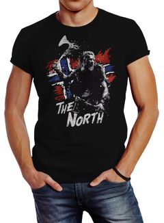 Herren T-Shirt The North Wikinger Berserker Norwegen Valhalla Odin Ragnar Fashion Streetstyle Neverless®