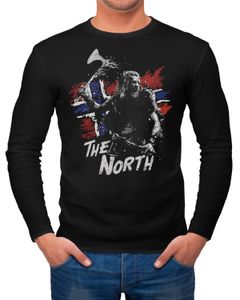Herren Longsleeve The North Wikinger Berserker Norwegen Valhalla Odin Ragnar Langarm-Shirt Fashion Streetstyle Neverless®