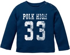 Baby Langarmshirt Polk High Trikot Football 90er Fasching Karneval lustig Jungen Mädchen Shirt Moonworks®