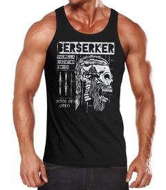 Herren Tank-Top Valhalla Berserker Ragnar Lodbrok Sons of Odin Aufdruck Schrift Muskelshirt Muscle Shirt Neverless®