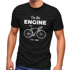 Herren T-Shirt Fahrrad Sprüche I'm the Engine Bike Rad Fun-Shirt Spruch lustig Moonworks®