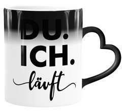 Tasse mit Herz-Henke Farbwechsel Liebesspruch Du Ich Läuft Geschenk-Idee Liebe Valentinstag Freund/Freundin/Partner SpecialMe®