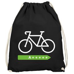 Turnbeutel Aufdruck Fahrrad Radfahrer Bike Umwelt A+++++ Energie sparen Gymbag Moonworks®