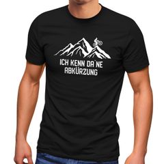 Herren T-Shirt Ich kenn da ne Abkürzung Fahrrad Mountainbike MTB Radfahren Berge Fun-Shirt Moonworks®