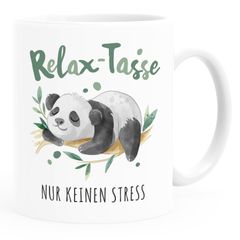 SpecialMe® Kaffebecher Relax-Tasse Panda Spruch Nur keinen Stress | Mama's/Papa's Relaxtasse SpecialMe®
