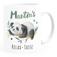 SpecialMe® Relax-Tasse Panda personalisiert mit Namen Namenstasse individuelle Geschenke Anti-Stress SpecialMe®