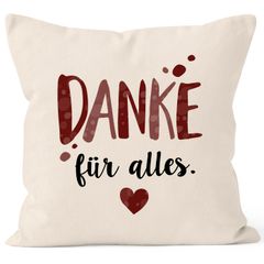 Kissenbezug Danke für Alles Dankeschön-Geschenke Vatertag Muttertag Geburtstag Weihnachten Herz Moonworks®