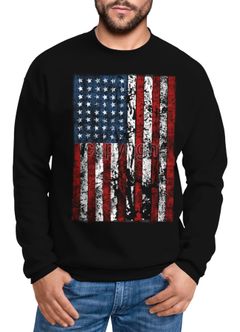 Sweatshirt Herren Amerika USA Flagge United States Flag Vintage Moonworks®