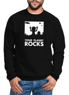 Sweatshirt Herren Your Planet Rocks Alien Ufo Rock Festival Moonworks®