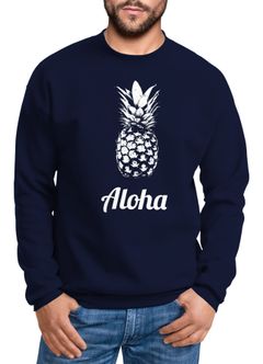 Sweatshirt Herren Aloha Ananans Pullover ohne Kapuze Rundhalspullover Moonworks®