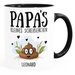 Tasse personalisiert Papa's kleine Scheißerchen bis zu 4 anpassbare Namen Kackhaufen Geschenk Vatertag MoonWorks®