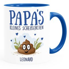Tasse personalisiert Papa's kleine Scheißerchen bis zu 4 anpassbare Namen Kackhaufen Geschenk Vatertag MoonWorks®