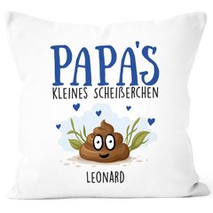 Kissen-Bezug personalisiert Papa's kleine Scheißerchen bis zu 4 anpassbare Namen Kackhaufen Geschenk Vatertag MoonWorks®