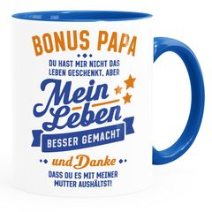 Tasse Geschenke für Bonus-Papa Vatertagsgeschenk für Stiefvater Spruch Stiefpapa MoonWorks®