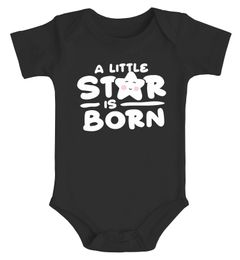 Baby Body mit Spruch A little star ist born Geschenk zur Geburt Taufe Bio-Baumwolle Jungen & Mädchen MoonWorks®