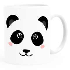 Kunstofftasse Kinder Panda-Bär Pandagesicht Tiermotiv Geschenk für Jungen Mädchen MoonWorks®