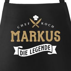 Küchen-Schürze Chefkoch Wunschame Die Legende individualisierbare Kochschürze Männer personalisierte Geschenke SpecialMe®