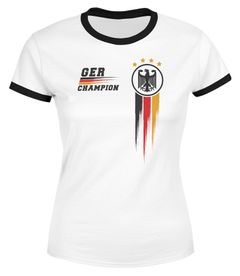 Damen EM-Shirt Deutschland Fußball Fanshirt Germany Champion Europameisterschaft 2021 Moonworks® 
