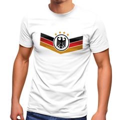 Herren T-Shirt Deutschland Fußball EM 2021 Deutschlandflagge Nationalfahne Wappen Adler Fanshirt Moonworks®