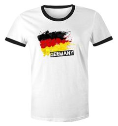 Herren T-Shirt Deutschland Fußball EM 2021 Fußballeuropameisterschaft Deutschlandshirt Deutschlandflagge Retro Moonworks®