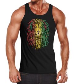 Herren Tank-Top Löwe Jamaica Reaggae Musik Rasta Lion Muskelshirt Muscle Shirt Neverless®