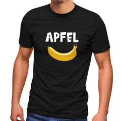 Herren T-Shirt lustiger Aufdruck Apfel Banane Witz Scherz Fun-Shirt Spruch lustig Moonworks®