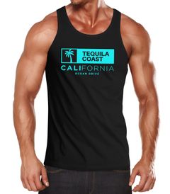 Herren Tank-Top California Print Ocean Drive Kalifornien Palme Sommer Fashion StreetstyleMuskelshirt Muscle Shirt Neverless®