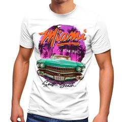 Herren T-Shirt Miami Ocean Drive South Beach Oldtimer Retro Fashion Streetstyle Neverless® 