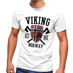 Herren T-Shirt Viking Norway Norwegen Flagge Wikinger nordisch Fashion Streetstyle Neverless®