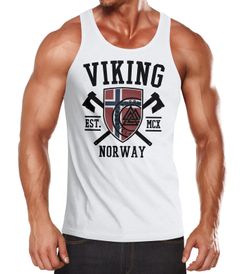 Herren Tank-Top Viking Norway Norwegen Flagge Wikinger nordisch Muskelshirt Muscle Shirt Neverless®