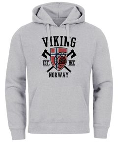 Hoodie Herren Viking Norway Norwegen Flagge Wikinger nordisch Kapuzen-Pullover Männer Fashion Streetstyle Neverless®