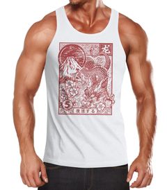 Herren Tank-Top Drache Dragon Asien Schriftzeichen Tattoo Kunst Muskelshirt Muscle Shirt Neverless®