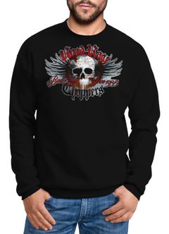 Sweatshirt Herren Road Rage Motorrad Totenkopf Rundhals-Pullover Neverless®